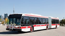 A TTC articulated bus. A TTC articulated bus.