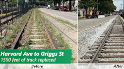 MBTA's Harvard Avenue to Griggs Street before/after.