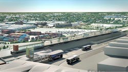 A rendering of the Harvey Transportation Center, which will serve Metra Electric and Pace Suburban Bus customers. The project is one of several to be included in the IDOT's Fiscal Year 2024-29 Proposed Highway and Multimodal Improvement Program. A rendering of the Harvey Transportation Center, which will serve Metra Electric and Pace Suburban Bus customers. The project is one of several to be included in the IDOT's Fiscal Year 2024-29 Proposed Highway and Multimodal Improvement Program.