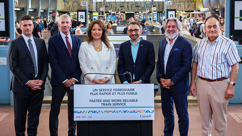 The Minister of Transport, the Honourable Omar Alghabra, and the Minister of Canadian Heritage and Quebec Lieutenant, the Honourable Pablo Rodriguez, announced the outcome of the Request for Qualifications stage of the High Frequency Rail project between Toronto and Quebec City.