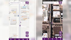 Valley Metro app users can view directions and stops using the transit map, left, or satellite map, right. Valley Metro app users can view directions and stops using the transit map, left, or satellite map, right.