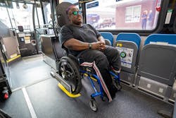 MTA will install Quantum Self Securement Stations on 10 buses that operate on the M7 route as part of a six-month pilot. MTA will install Quantum Self Securement Stations on 10 buses that operate on the M7 route as part of a six-month pilot.