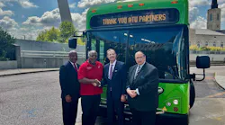 Left to right: St. Louis Metro COO Charles Stewart, ATU Local 788 President Reginald Howard; Bi-State Development President and CEO Taulby Roach and Bi-State Development Board Chair Herb Simmons.