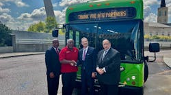 Left to right: St. Louis Metro COO Charles Stewart, ATU Local 788 President Reginald Howard; Bi-State Development President and CEO Taulby Roach and Bi-State Development Board Chair Herb Simmons.