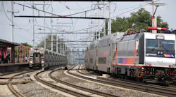 NJ Transit trains meet in Elizabeth, N.J. NJ Transit was named one of the winners of the Outstanding Public Transportation System awards.