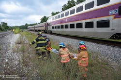 Public safety officials exercised emergency response plans and policies during the safety drill. Public safety officials exercised emergency response plans and policies during the safety drill.