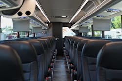 Inside of Amtrak&apos;s first electric bus.