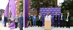 The first completed bus station along the Pulse Dempster Line was unveiled to state and local officials joined by Pace Suburban Bus leadership on Aug. 9 in downtown Des Plaines, Ill.