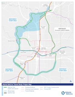 Atlanta BeltLine is launching the transit planning study for a 13.6-mile portion of the rail corridor around the 22-mile BeltLine loop. Atlanta BeltLine is launching the transit planning study for a 13.6-mile portion of the rail corridor around the 22-mile BeltLine loop.