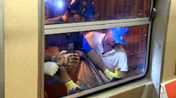 Crews repairing subway windows after vandalism occurred on the B, D, F, N, Q, W and R Lines.