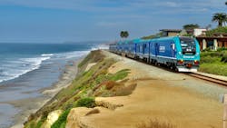 A Coaster train moving through Del Mar, Calif. NCTD has been awarded a state grant that will support its efforts to mitigate the impacts of sea level rise and extreme weather conditions. A Coaster train moving through Del Mar, Calif. NCTD has been awarded a state grant that will support its efforts to mitigate the impacts of sea level rise and extreme weather conditions.
