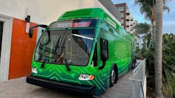 ENC’s Axess EVO-BE battery-electric bus. ENC’s Axess EVO-BE battery-electric bus.
