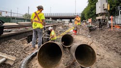 Crews work on MBTA's Orange Line during a 30-day diversion. Crews work on MBTA's Orange Line during a 30-day diversion.