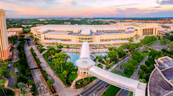Aerial view of the Orange County Convention Center West Concourse where APTA TRANSform and EXPO will return for its 2023 event.