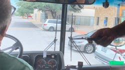 Bret training a bus driver. Bret training a bus driver.