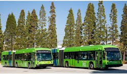 Two TriMet Nova buses. Two TriMet Nova buses.