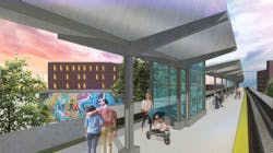 A rendering of the Lynn Commuter Rail station platform after improvements in March 2022. A rendering of the Lynn Commuter Rail station platform after improvements in March 2022.