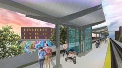 A rendering of the Lynn Commuter Rail station platform after improvements in March 2022.