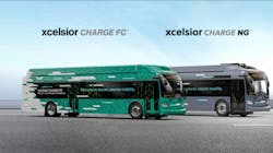 A New Flyer Xcelsior CHARGE NG and Xcelsior CHARGE FC bus. A New Flyer Xcelsior CHARGE NG and Xcelsior CHARGE FC bus.