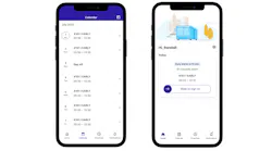 Right, the Optibus Driver App home screen and, left, a screenshot of the driver calendar.