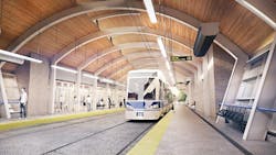 A rendering of Davies Station for the Valley Line Southeast LRT.