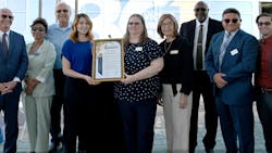 VVTA CEO Nancie Goff received a proclamation from the San Bernardino County Board of Supervisors, announcing every Oct. 20 for the next five years in the county will be known as &apos;Victor Valley Transit Day&apos;.