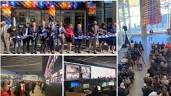 A montage of the Integrated Command and Communications Center ribbon cutting.