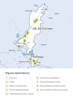 Riders can use the MicroCAT service within these zones or travel between the two areas. Riders can use the MicroCAT service within these zones or travel between the two areas.