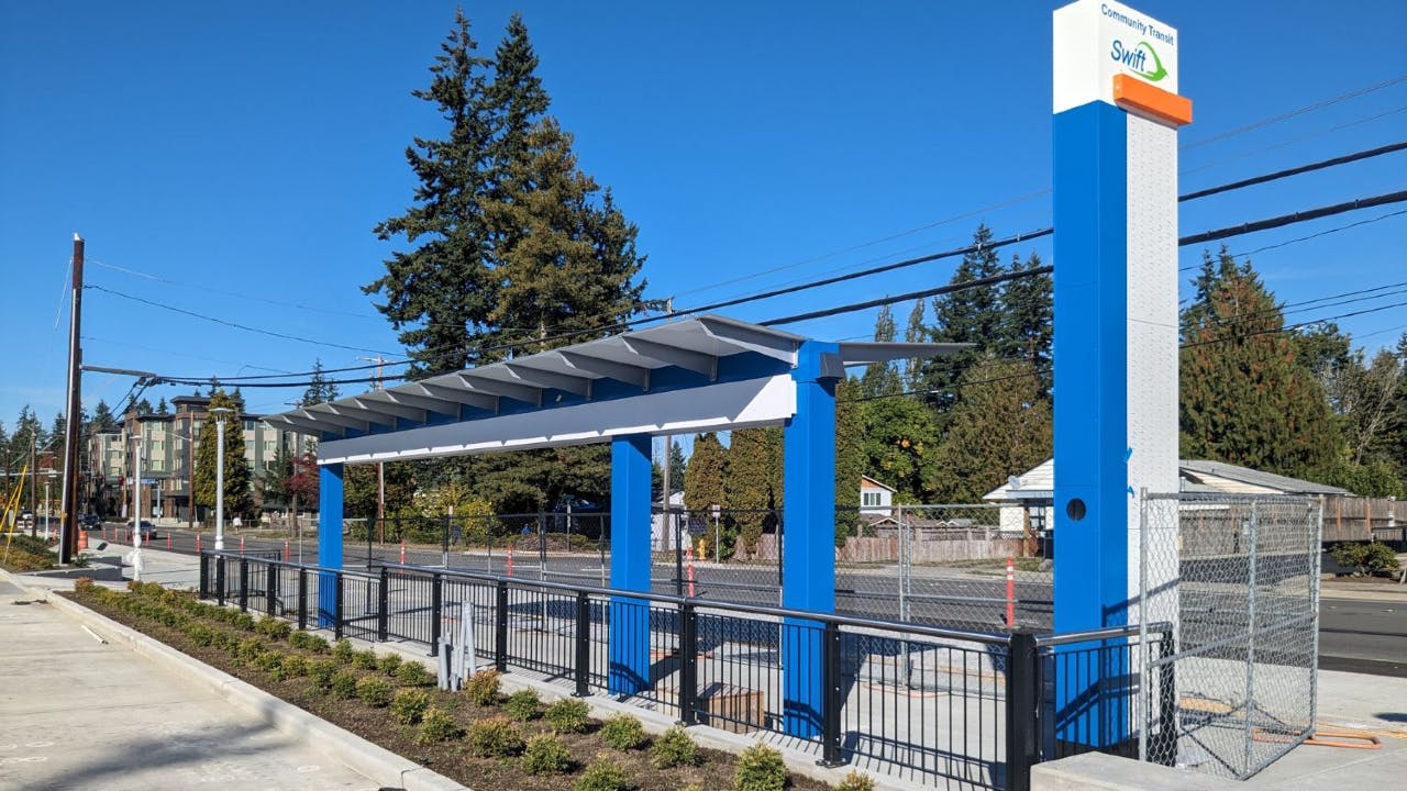 A future Swift Orange Line station located at Edmonds College Transit Center.