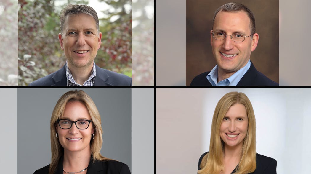 Andrew Krueger (top left), Stephen Zamansky (top right), Corina Moore (bottom left), Elizabeth Cousins (bottom right).