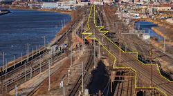 Amtrak's Sawtooth Bridge outline.