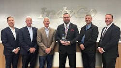 From left to right: Lumin-Air COO Andrew Desmarais, Lumin-Air Chief Marketing Officer Jack Fillenwarth, Lumin-Air President Dan Fillenwarth, IndyGo Director of Risk and Safety Brian Clem, IndyGo Senior Director of Facilities and Preventative Maintenance Paul Williams and IndyGo COO Aaron Vogel. From left to right: Lumin-Air COO Andrew Desmarais, Lumin-Air Chief Marketing Officer Jack Fillenwarth, Lumin-Air President Dan Fillenwarth, IndyGo Director of Risk and Safety Brian Clem, IndyGo Senior Director of Facilities and Preventative Maintenance Paul Williams and IndyGo COO Aaron Vogel.