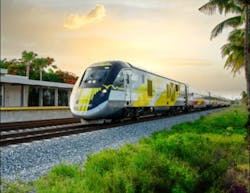 Brightline Train at BOCA Raton Station Brightline Train at BOCA Raton Station