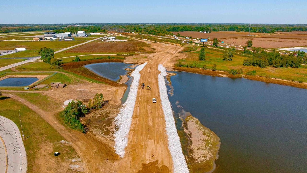 Progress has been made on the MidAmerican St. Louis Airport MetroLink extension project.