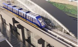 A rendering of the new Newark AirTrain. A rendering of the new Newark AirTrain.