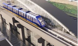 A rendering of the new Newark AirTrain.