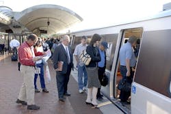File image of passengers boarding a Metrorail Orange Line at New Carrollton station. File image of passengers boarding a Metrorail Orange Line at New Carrollton station.