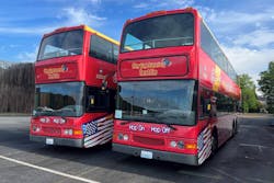 Tow of Community Transit's circa 2011 double decker buses that have been sold. Tow of Community Transit's circa 2011 double decker buses that have been sold.