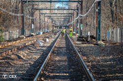 Crews performed track work on the Green Line D branch.