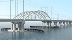 A rendering of the new Susquehanna River Rail Bridge.
