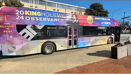 MARTA has partnered with the King Center to unveil a special bus honoring Dr. Martin Luther King Jr. and Coretta Scott King