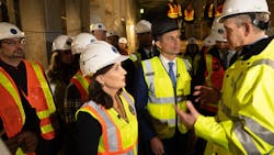 New York Gov. Kathy Hochul visits the site of the Second Avenue Subway extension.