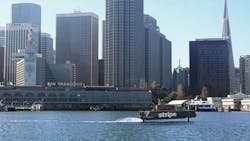 The Navier N30 with rendering of the Stripe logo. The Navier N30 with rendering of the Stripe logo.