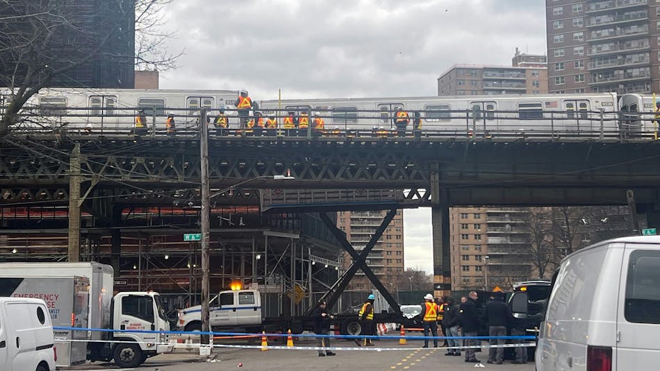 Subway service was suspended in New York City&apos;s Coney Island on Jan. 10, 2024, when an F train jumped the tracks near the West Eighth Street-N.Y. Aquarium station in Brooklyn.