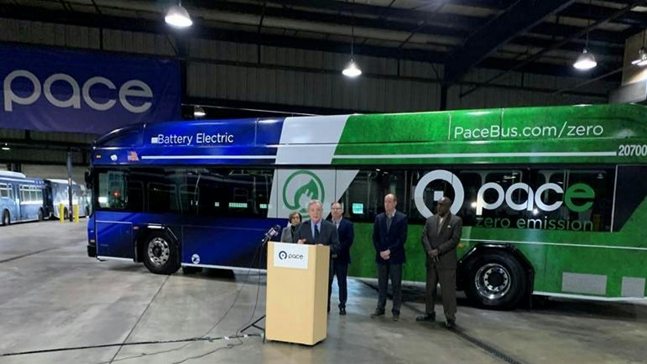 Pace's first battery-electric bus.
