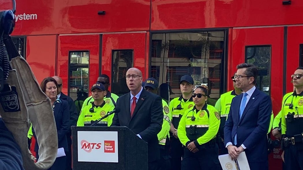 San Diego MTS unveils plans to improve security on Trolly and bus system.