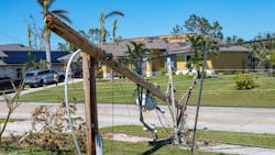Downed power lines in Cape Coral Florida after Hurricane Ian passed through. Downed power lines in Cape Coral Florida after Hurricane Ian passed through.