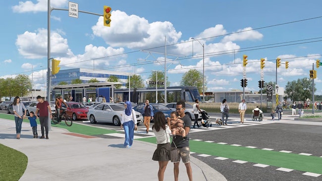 A rendering of the Hazel McCallion LRT.