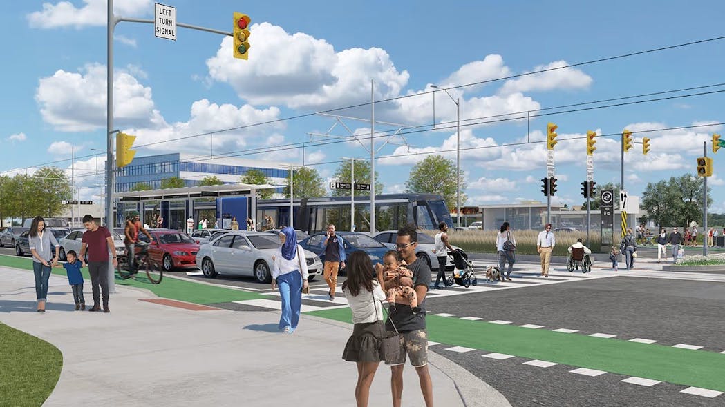 A rendering of the Hazel McCallion LRT.