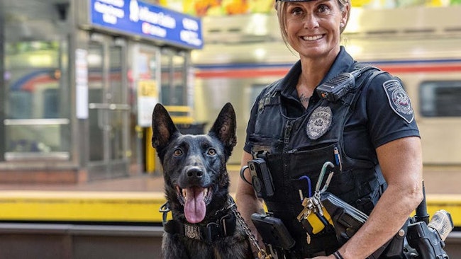Officer Jennifer Dellavecchio and K9 Swen.